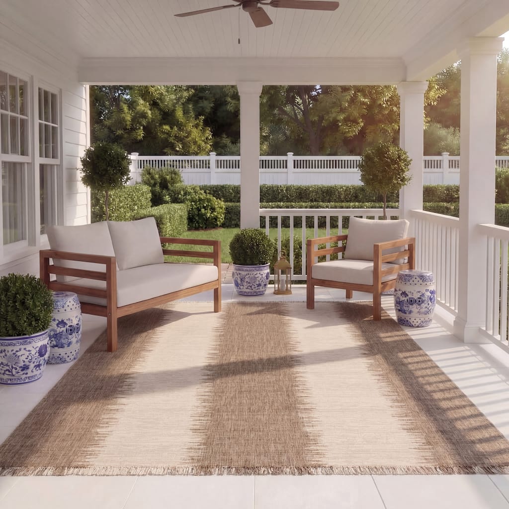 SAFAVIEH Courtyard Aiki Casual Waterproof Patio Backyard Rug