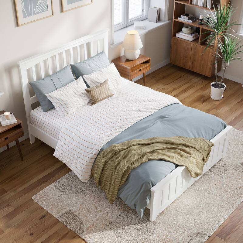 Becket Solid Wood Low Profile Platform Bed with Matching Footboard