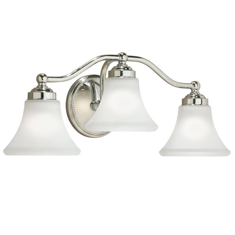 Soleil 22.25-inch Wide 3-Light Vanity Light in Brushed Nickel - 22.25 - Chrome