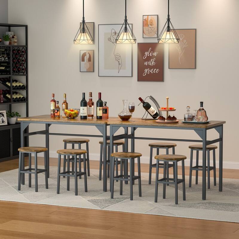 5-Piece Kitchen High Bar Dining Table and Chair Set for Pub and Dining Room