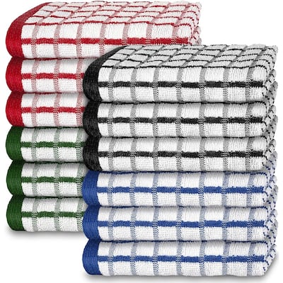 White Classic Premium Dish Cloths Towels for Kitchen 12 Pack - 12x12 in