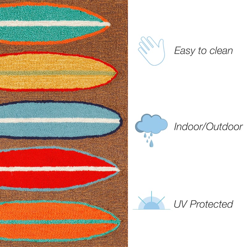 Liora Manne Frontporch Surfboards Indoor/Outdoor Rug