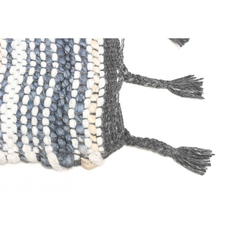 ECARPETGALLERY Braid weave Sienna Dark Grey Wool Rug - 5'8 x 7'6