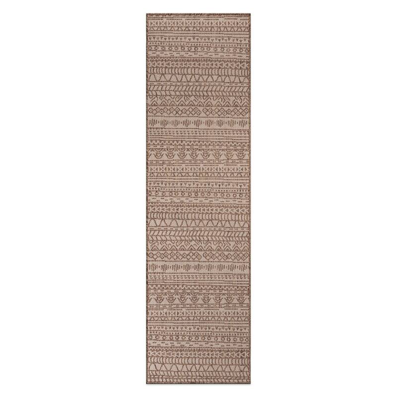 World Rug Gallery Contemporary Geometric Bohemian Textured Flat Weave Indoor/Outdoor Area Rug