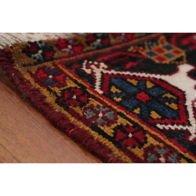 Hand Knotted Oriental 100% Wool Carpet Traditional Medallion Red Heriz Area Rug - 11' 2'' X 7' 10''