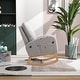 preview thumbnail 20 of 46, Upholstered High Back Wooden Rocking Chair for Living Room Baby Kids Room Bedroom, Pink Boucle