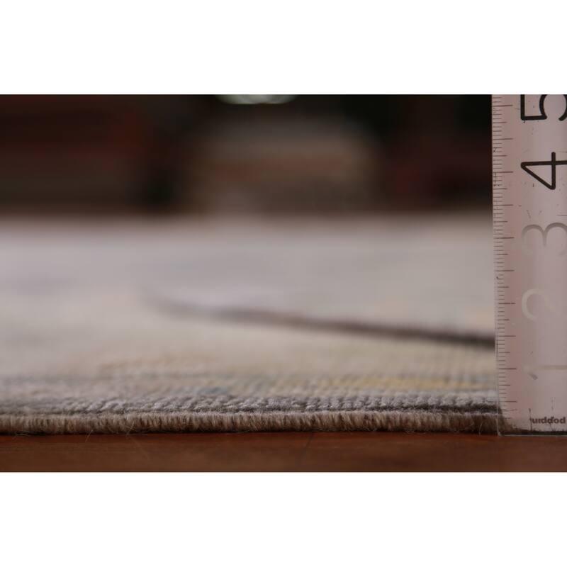 Hand Knotted Oriental 100% Wool Carpet Transitional All-Over Greys & Charcoal Oushak Area Rug - 13' 9'' X 10' 0''