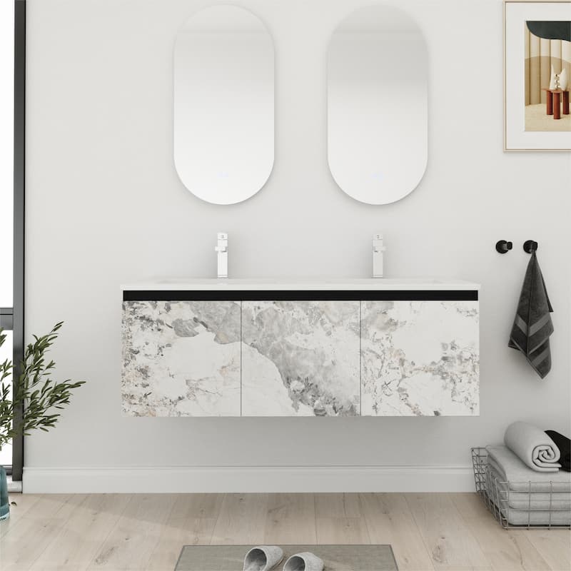 Bathroom Vanity With Sink In 24/30 Inch, Floating Bathroom Vanity with Soft Close Door
