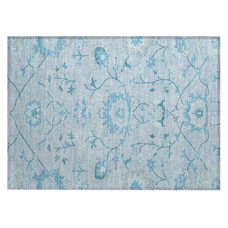 Machine Washable Indoor/ Outdoor Traditional Serena Chantille Rug