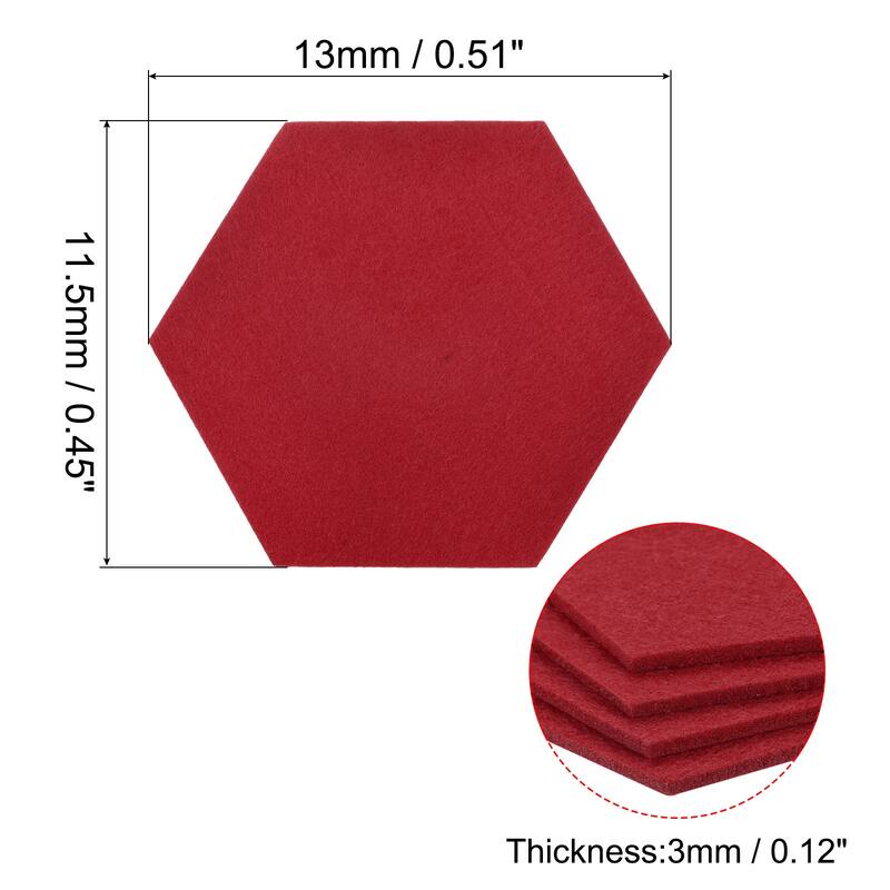 Felt Coasters, 9pcs Absorbent Pad Coaster for Drink Cup Pot Bowl Vase - Red