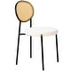 preview thumbnail 85 of 92, Leisuremod Euston Modern Velvet/Leather Dining Chair - Minimalist Wicker Back Accent Chair for Home Living Room & Kitchen
