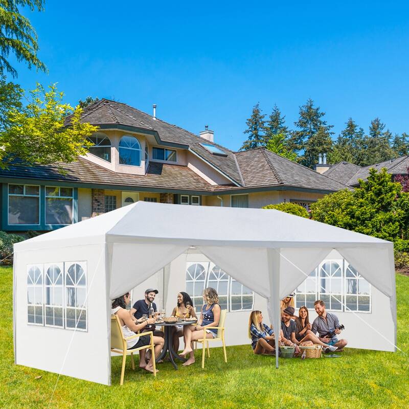 Outdoor Party Tent with 6 Removable Sidewalls, Waterproof Patio Gazebo