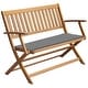 preview thumbnail 1 of 7, vidaXL Patio Bench with Cushion 47.2" Solid Acacia Wood - 47.2" x 23.6" x 35"