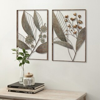 Image showcasing COZAYH Farmhouse Metal Wall Decor, 2 Pcs Distressed Wall Art Hanging ...