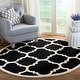 preview thumbnail 15 of 86, SAFAVIEH Handmade Cambridge Rosy Modern Moroccan Wool Rug 6' Round - Black/Ivory