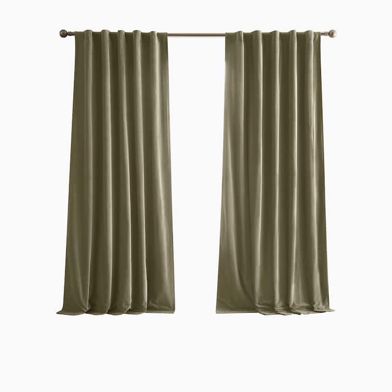 Brooklyn Loom Matte Cotton Velvet Window Curtain with Back Tab