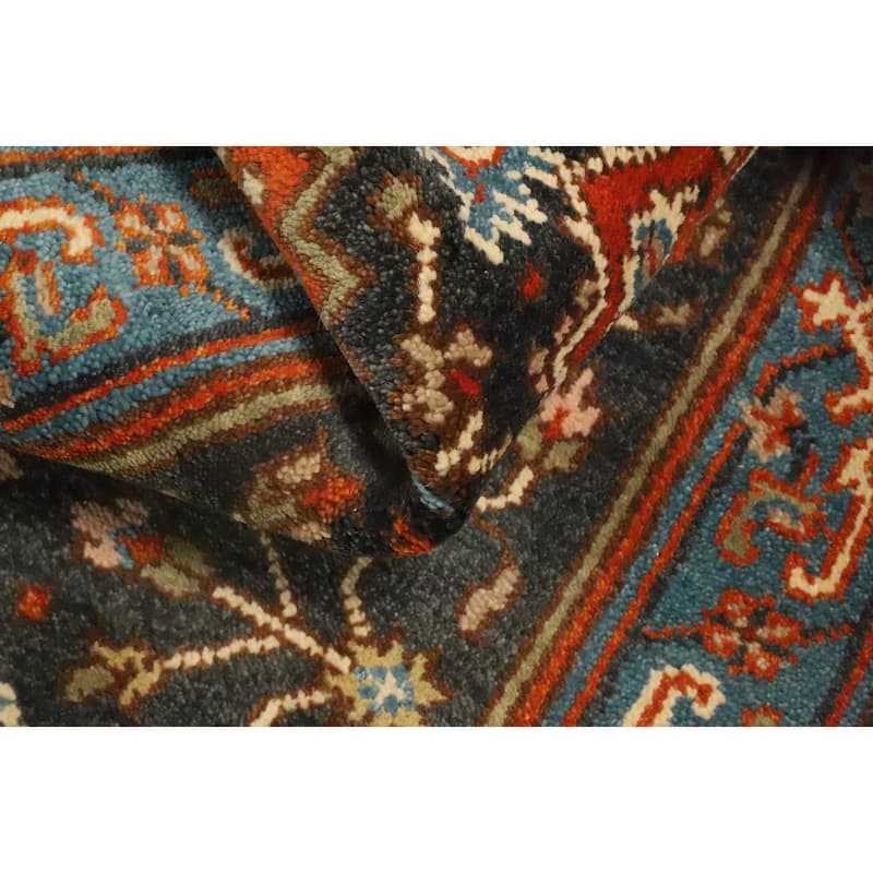 Hand Knotted Oriental 100% Wool Carpet Transitional Floral Greys & Charcoal Oushak Runner Rug - 8' 0'' X 2' 7''