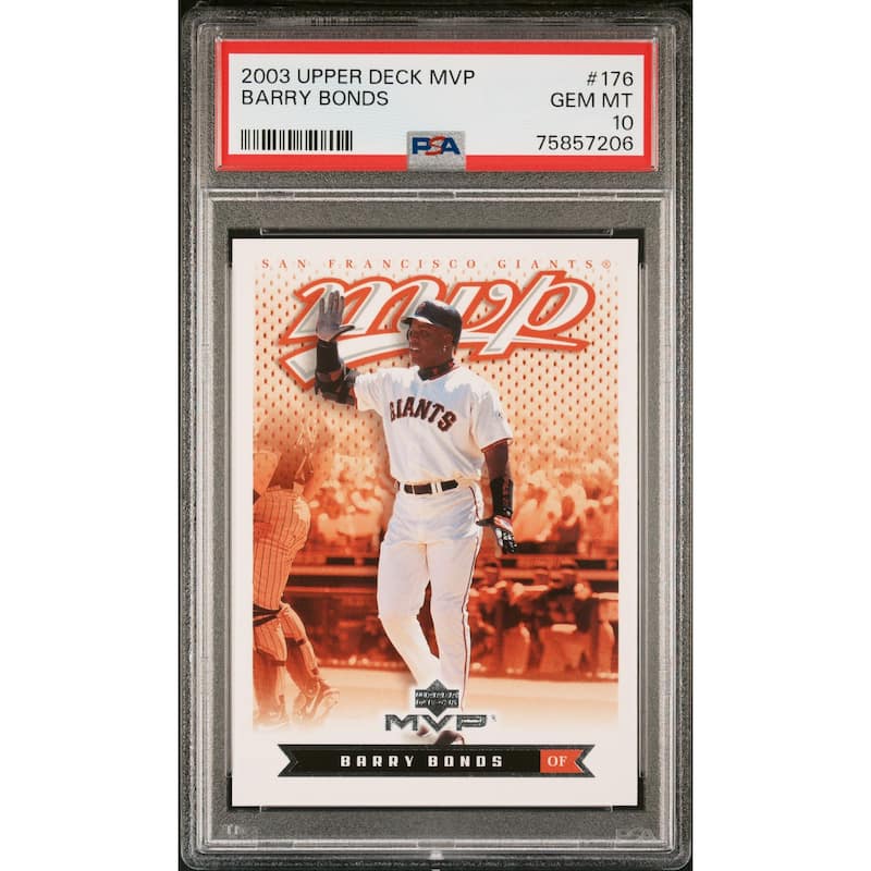 Barry Bonds 2003 Upper Deck MVP Baseball Card #176 Graded PSA 10 - 8'6" x 11'6"