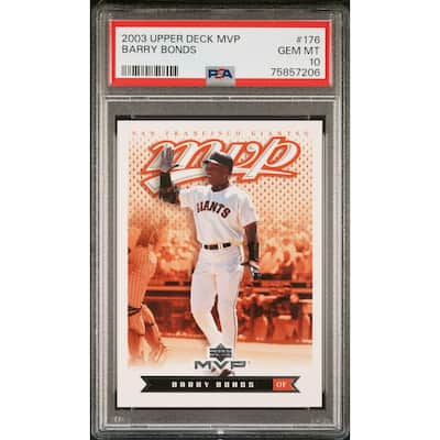 Barry Bonds 2003 Upper Deck MVP Baseball Card #176 Graded PSA 10 - 8'6" x 11'6"