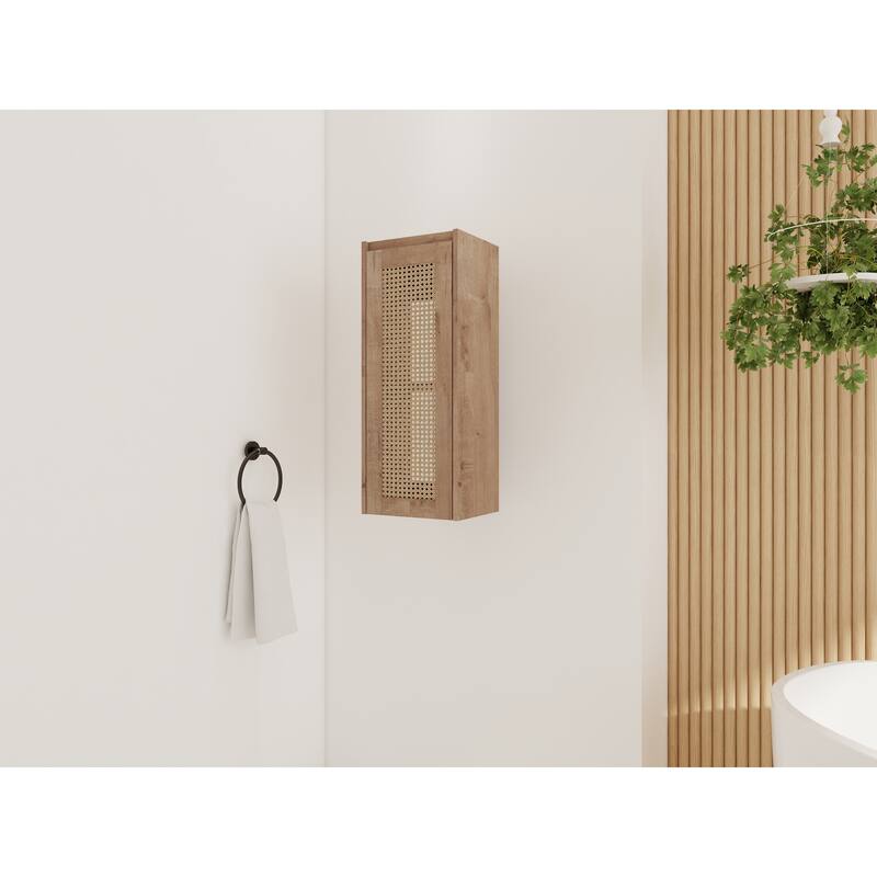 Modern Floating Bathroom Cabinet with Hidden Handle, Wall Mounted Side Cabinet Storage Cabinet