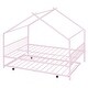 preview thumbnail 7 of 28, Full Size Metal House Bed with Twin Size Trundle