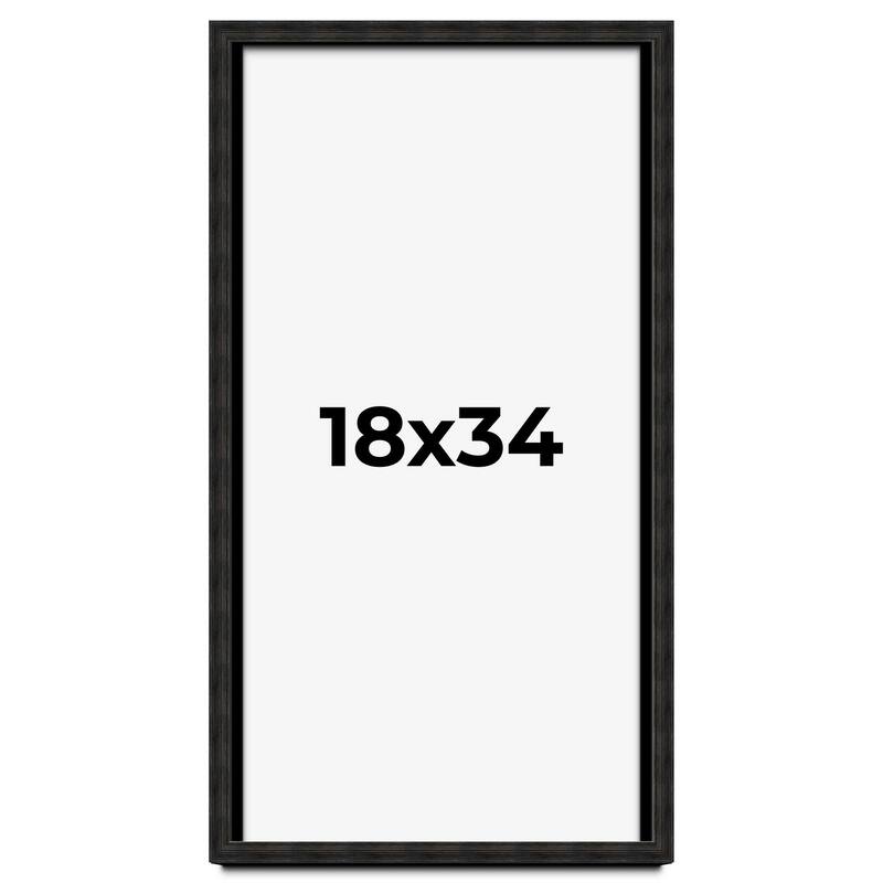 18x34 Shadow Box Black Rustic Barnwood Display Frame | 1.125 Inch
