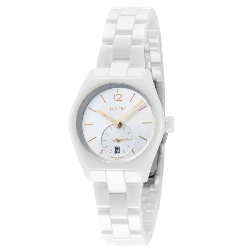 Rado Women's True Specchio 26.1mm Silver Dial Titanium and Ceramic Quartz Watch - White - One Size