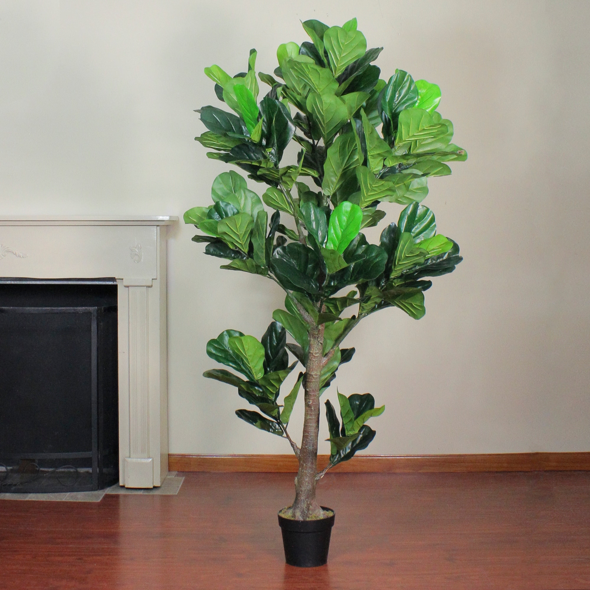 6 1 Potted Green Artificial Fiddle Leaf Fig Tree Unlit Overstock 29197889