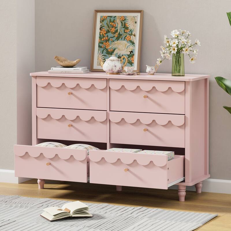 6 Drawers Dresser for Bedroom Modern Closet Dressers Chest of Drawers