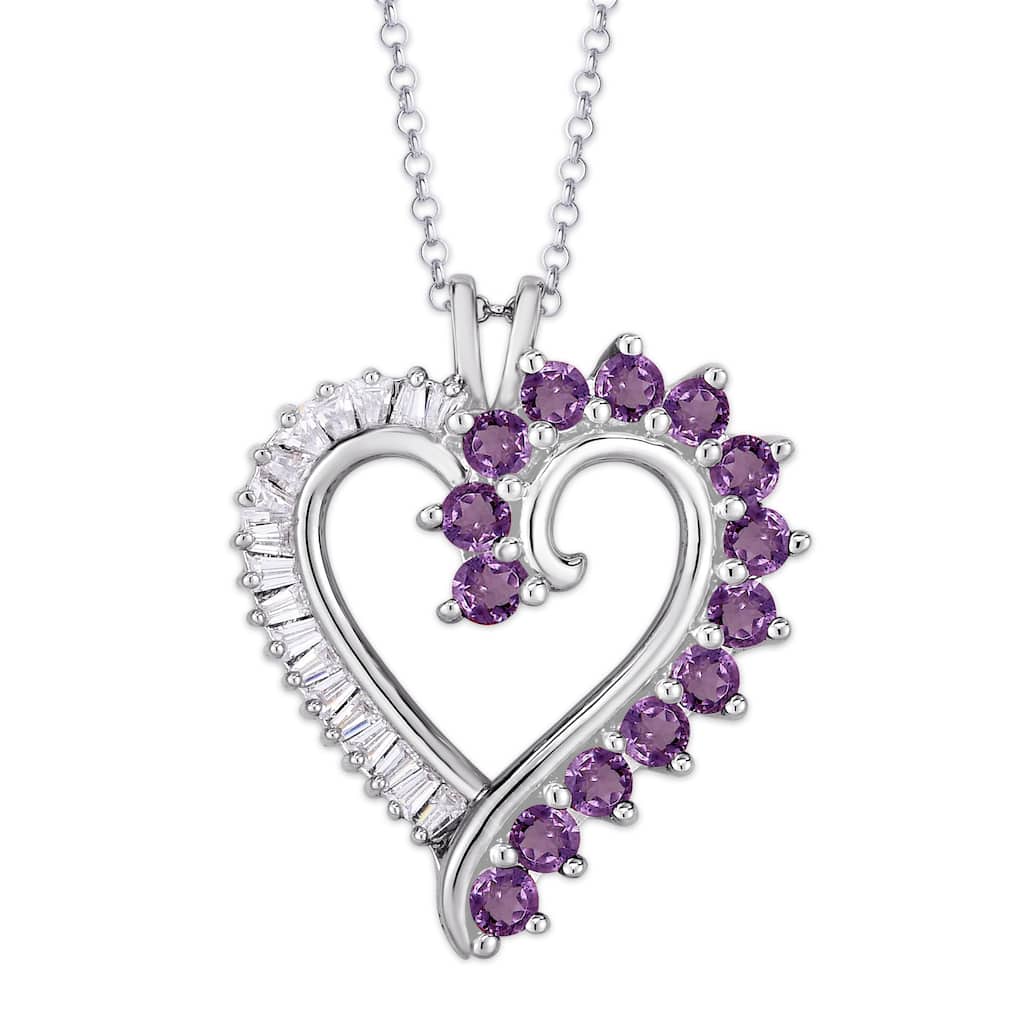 Victoria Townsend Silver Plate Cubic Zirconia Heart Necklace w/Chain