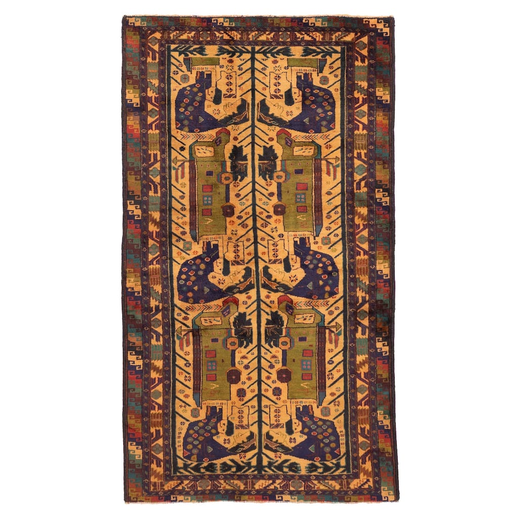 ECARPETGALLERY Hand-knotted Teimani Beige Wool Rug - 3'9 x 7'0