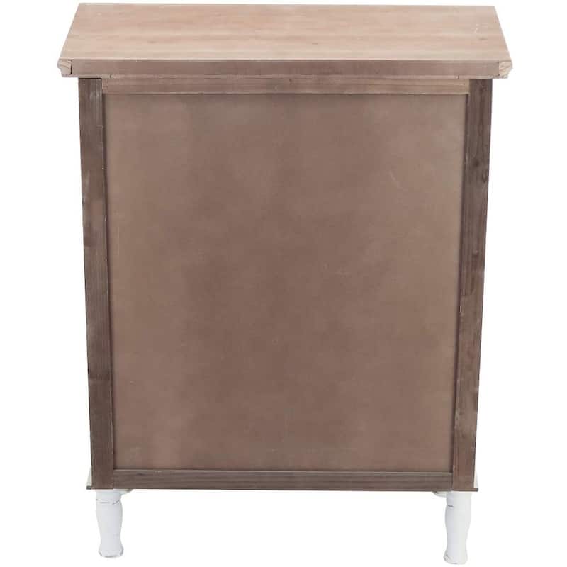 Accent Wood Farmhouse Storage Cabinet with 2 Glass Doors