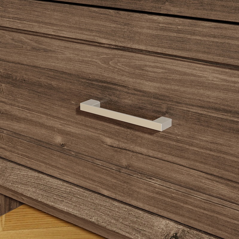 Modern Wooden Chest of Drawers with 6 Spacious Storage Compartments, Dark Brown Entryway Cabinet Dresser