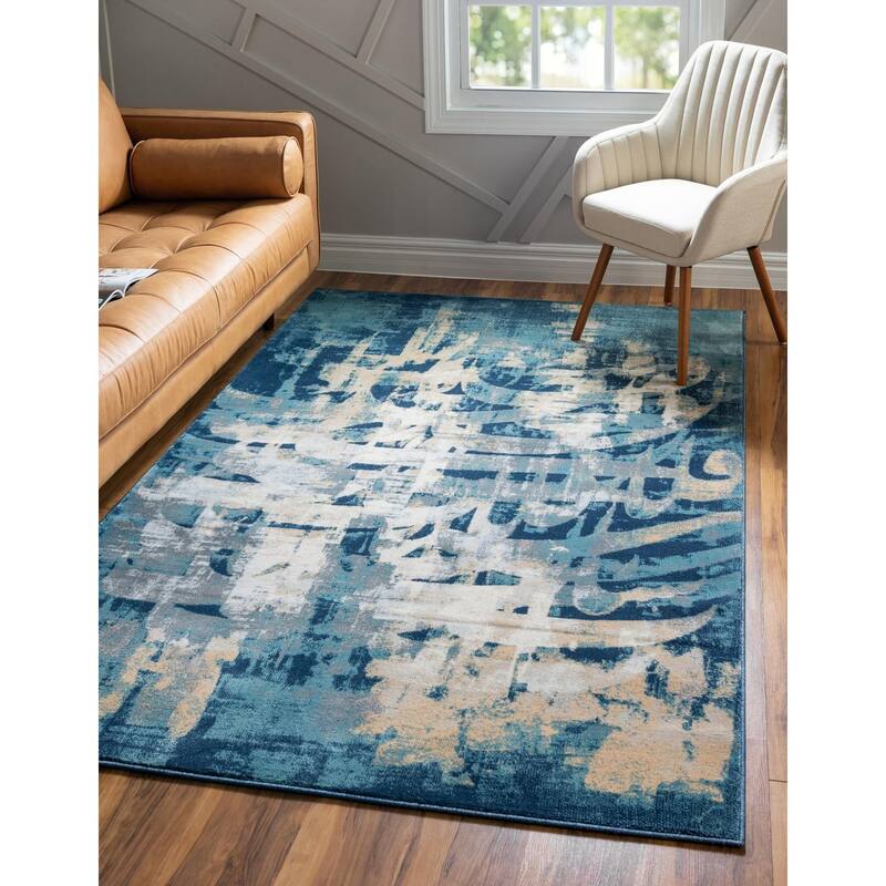 Transitional Harrogate Collection Area Rug - Navy Blue - 8'x10'