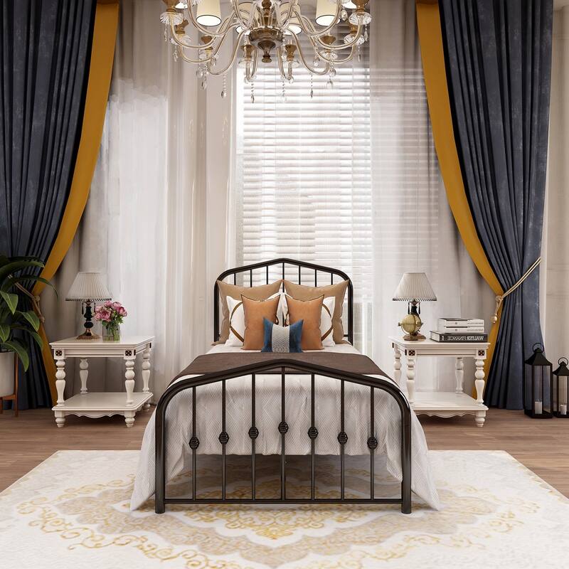 Aufank Platform Metal Bed Frame, Iron Slat, Easy Assembly