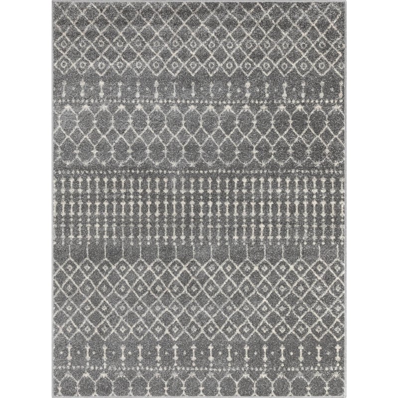 Well Woven Mystic Colette Moroccan Trellis Area Rug - 7' 10" x 9' 10" - Grey - Rectangle