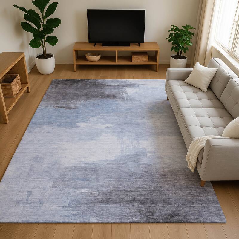Premium Washable Super Soft Modern Chic Mayfield Rug - Sky - 3' x 5'