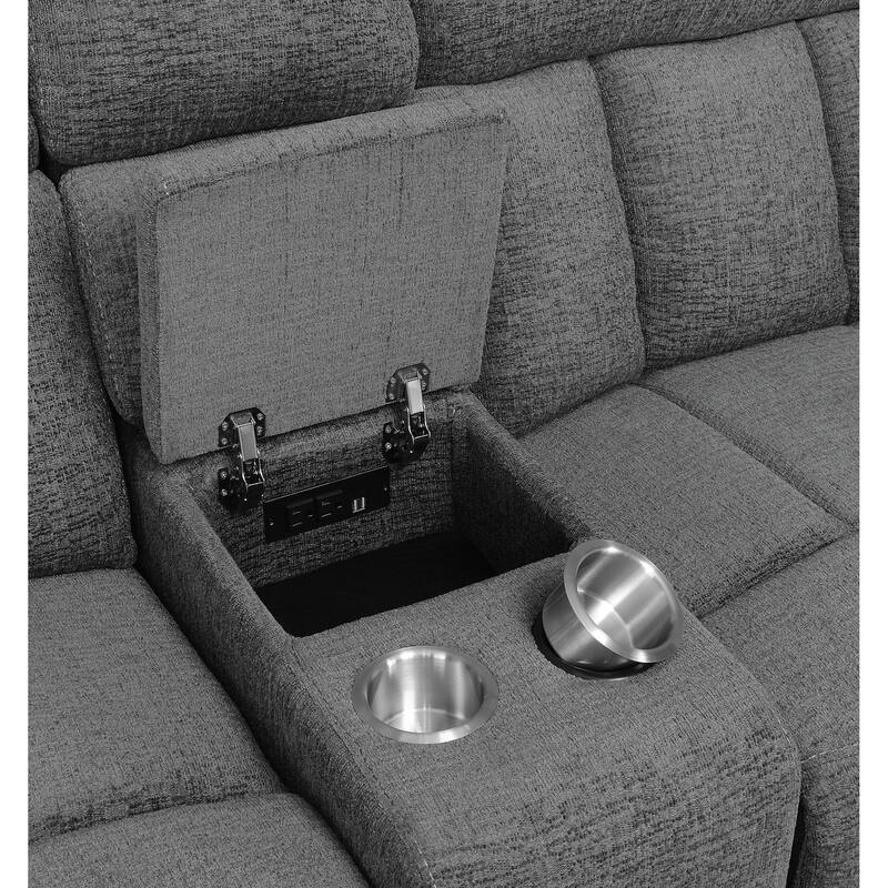 Bahrain 5-piece Upholstered Home Theater Seating Charcoal