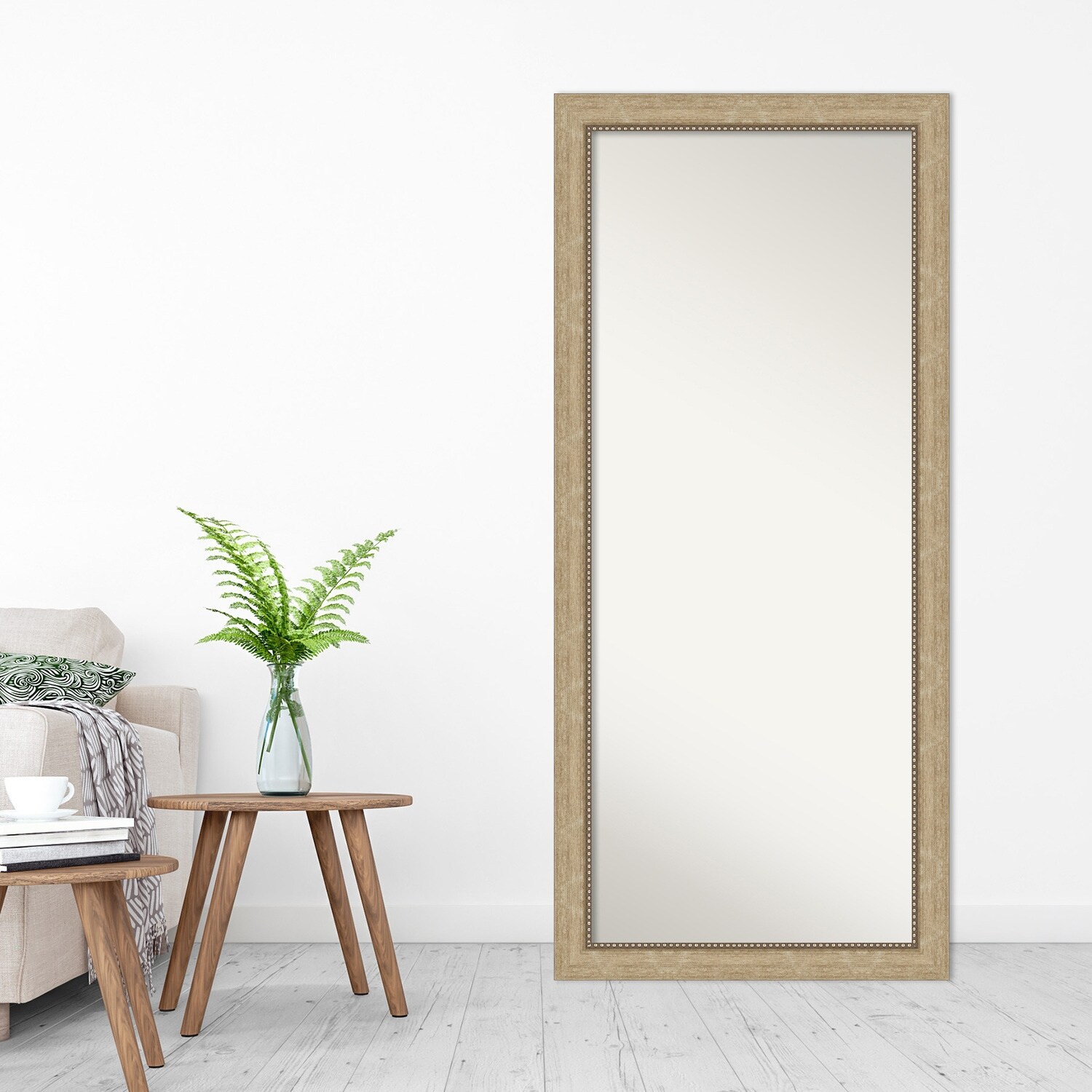 29 x 65 Non Beveled Astor Black Full Length Floor Leaner Mirror Amanti Art