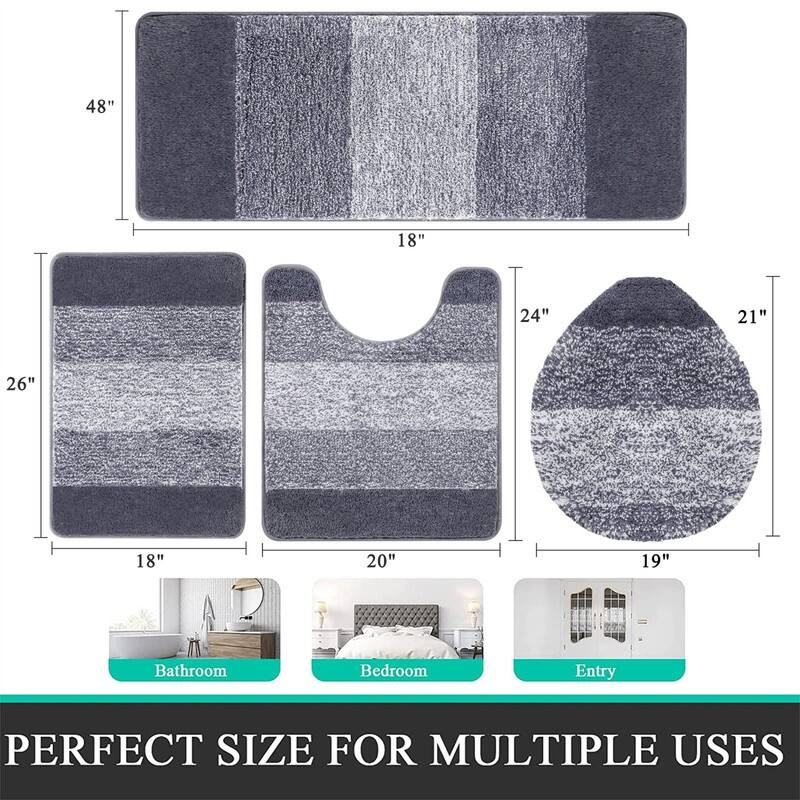 Bathroom Rugs Sets 4 Piece