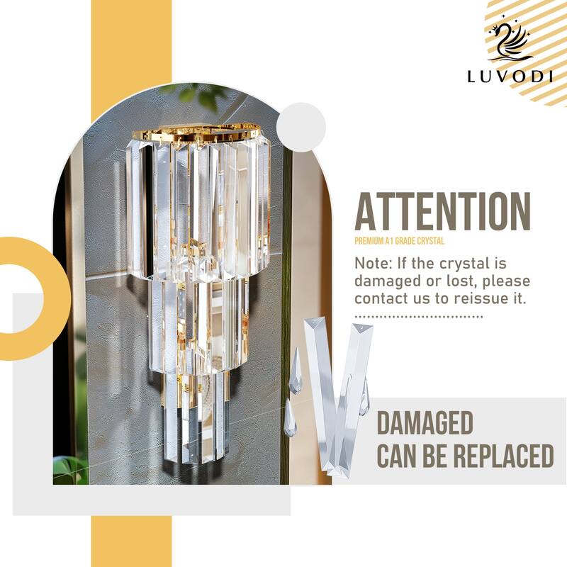 Modern Wall Sconce Contemporary Crystal Gold Bathroom Light Fixtures