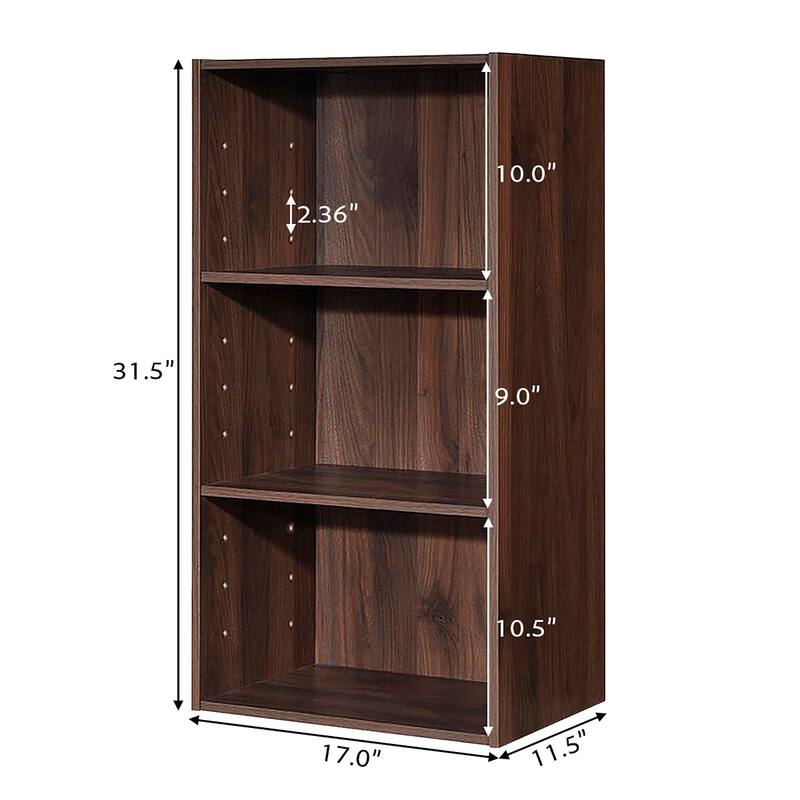 Gymax 2 PCS 3 Tier Open Shelf Bookcase Multi-functional Storage - See Details