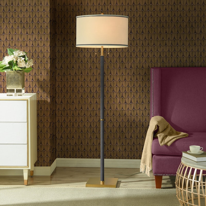 Dann Foley Lifestyle Floor Lamp - Black Shagreen