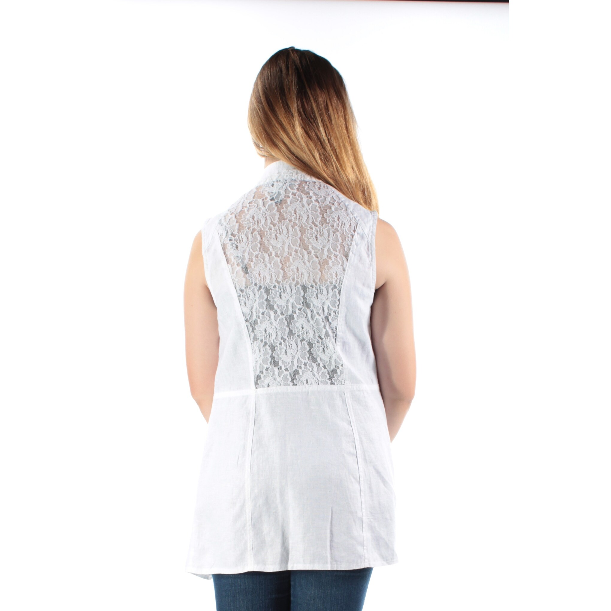 white lace vest top