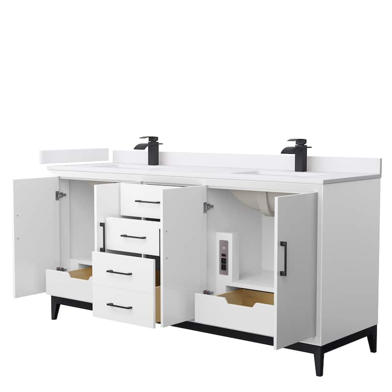 Amici Double Bathroom Vanity Set, Cultured Marble Top