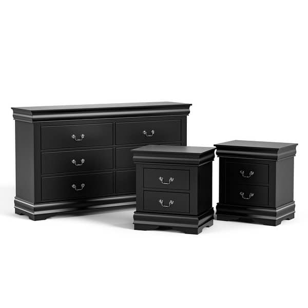 black night stand and dresser set Shoelace 31.5