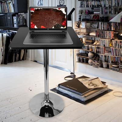 Mini Square Dining Table Adjustable Height Breakfast Bar Table - N/A