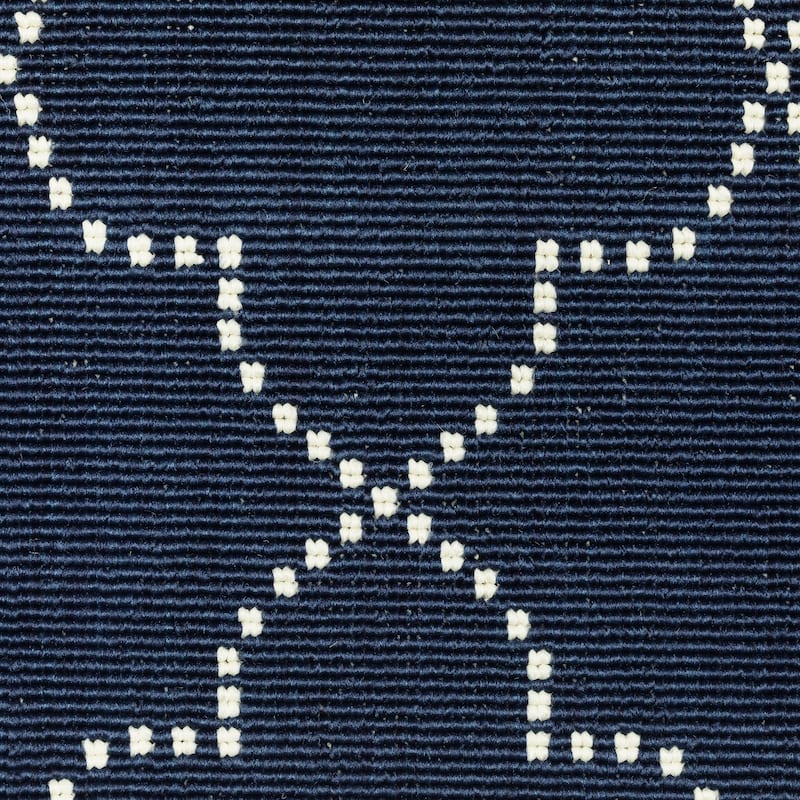 Style Haven Marianna Simple Lattice Navy/ Off-White Loop Pile Indoor Outdoor Area Rug