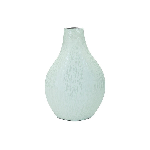 15.5" Green Enamel Shiny Finish Vase - N/A