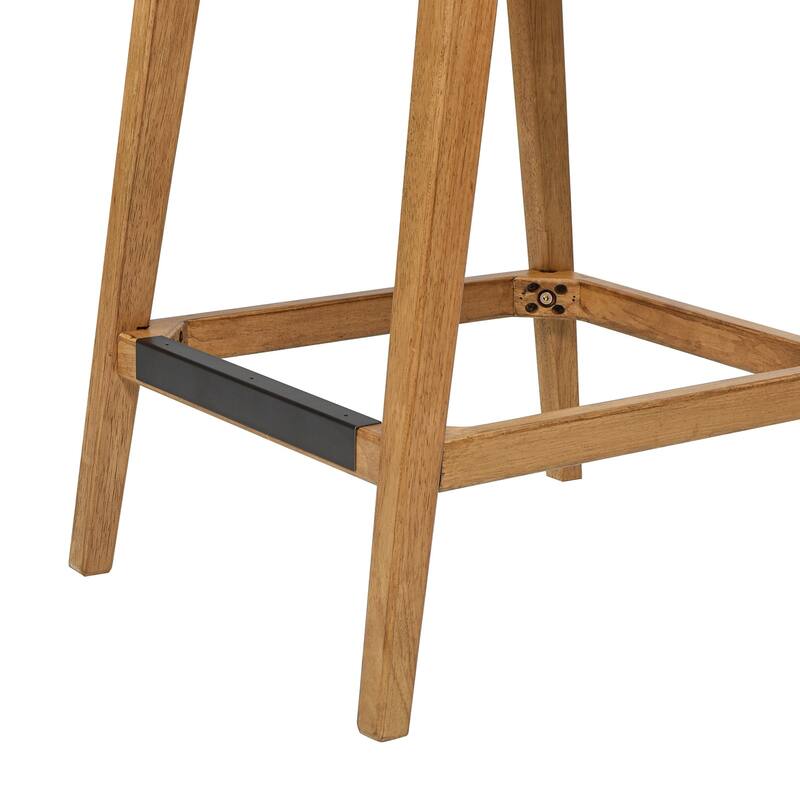 Farmhouse Saddle Kitchen Island Counter Stool with Back - Beige